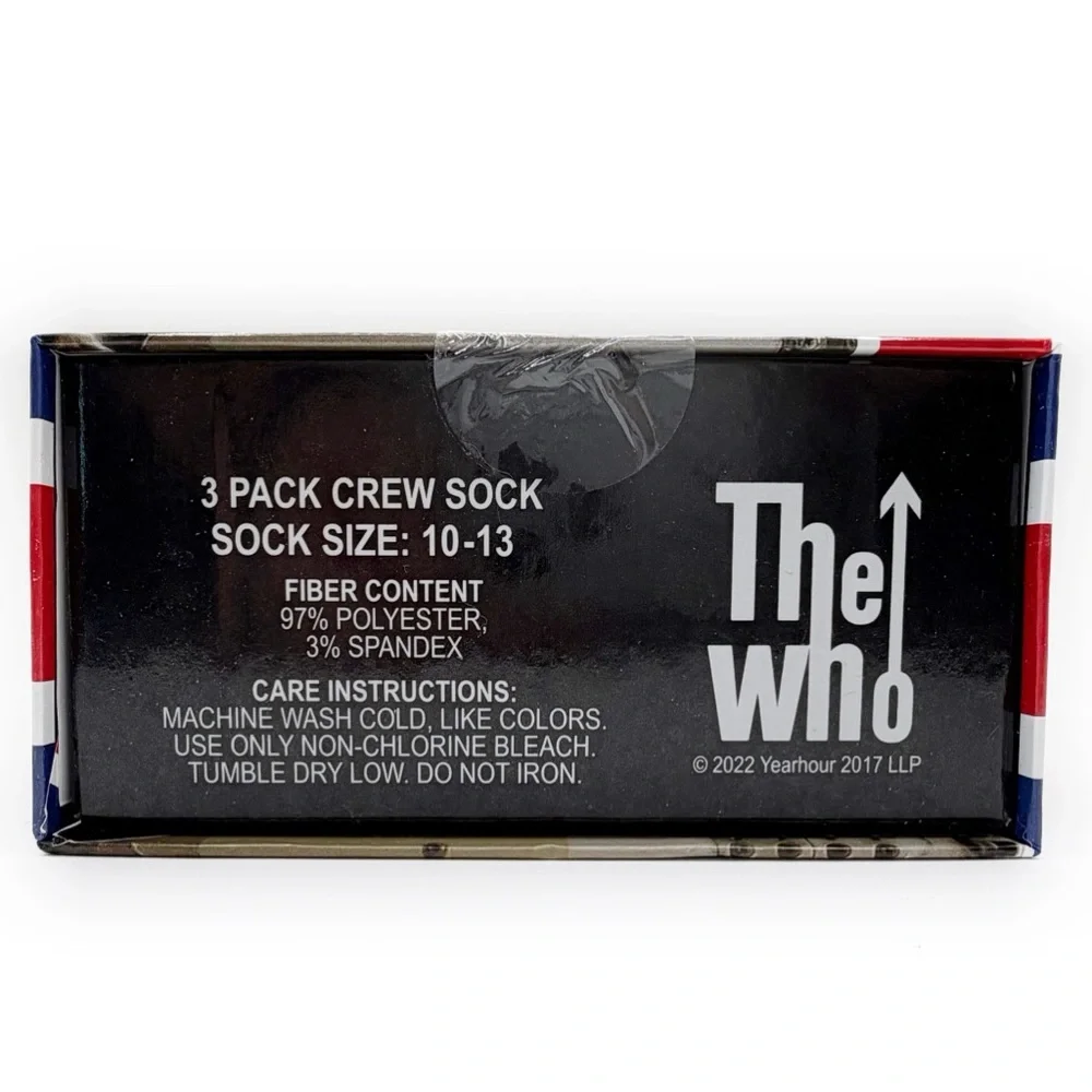 The Who Crew Socks Mens Womens Music Band Gift Set 3 Pairs Retro UK New NWT